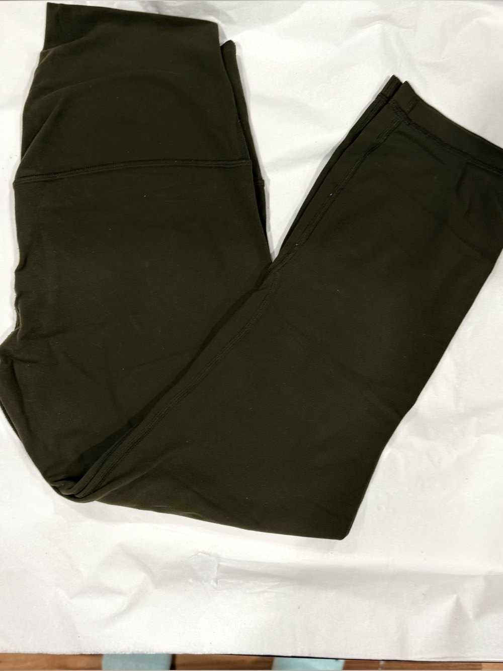 Lululemon Wunder Under Crop Leggings Dark Olive Green Size 6 High Rise Yoga